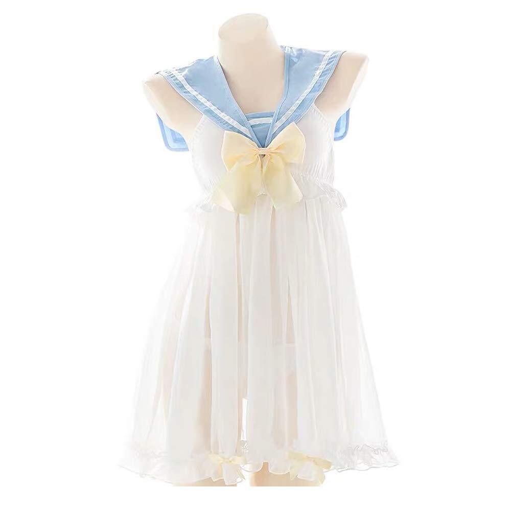 3030 Sexy Cute Maid Ribbon Bodysuit Costume Dress Nightdress Underwear